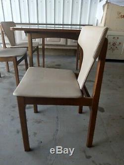 Vintage Retro Amazing Rare Unique Extending Kitchen Table 4 Dining Chairs Seats