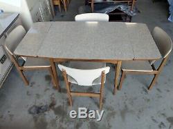 Vintage Retro Amazing Rare Unique Extending Kitchen Table 4 Dining Chairs Seats