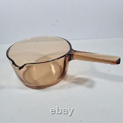 Vintage Retro Amber Glass 10 Piece Pan Set. Corning France VISION