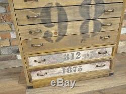 Vintage Retro Antique Style Wooden Tall Chest Drawers Storage Cabinet (dx4572)