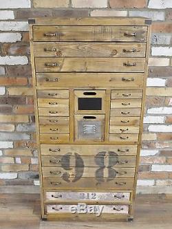 Vintage Retro Antique Style Wooden Tall Chest Drawers Storage Cabinet (dx4572)