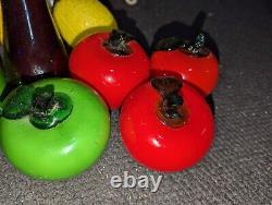 Vintage Retro Art Glass Fruit x 18. Bulk lot. V. G. C preloved