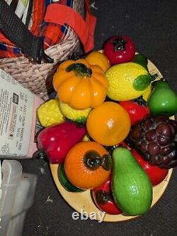 Vintage Retro Art Glass Fruit x 18. Bulk lot. V. G. C preloved