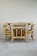 Vintage Retro Bamboo & Cane Table & Chairs Set Kitchen Dining Small Space