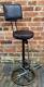 Vintage Retro Bar Stool With Backrest Bicycle Pedal Real Leather Kitchen Bar Pub
