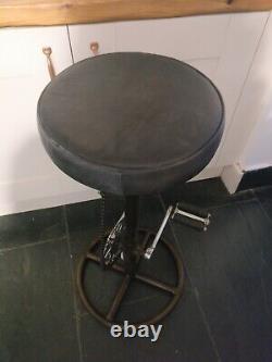 Vintage Retro Bar Stool with Bicycle Pedal Real Leather suitable Kitchen Bar Pub