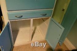 Vintage Retro Blue Kitchen Larder Pantry Cabinet Unit collect YORK 1950s1960s