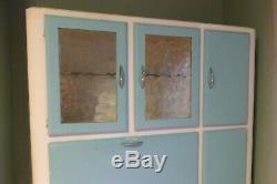 Vintage Retro Blue Kitchen Larder Pantry Cabinet Unit collect YORK 1950s1960s
