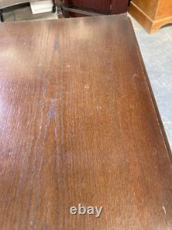 Vintage Retro Brown Wooden Rectangular Extending Kitchen Dining Table