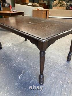 Vintage Retro Brown Wooden Rectangular Extending Kitchen Dining Table