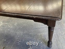 Vintage Retro Brown Wooden Rectangular Extending Kitchen Dining Table