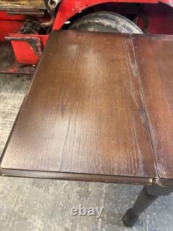 Vintage Retro Brown Wooden Rectangular Extending Kitchen Dining Table