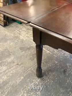 Vintage Retro Brown Wooden Rectangular Extending Kitchen Dining Table