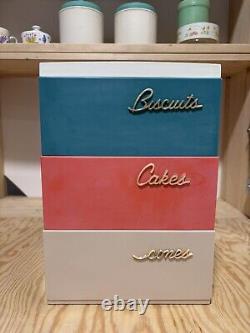 Vintage Retro Capri Stackable Container Cake Biscuits Scones + Sugar Container