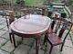 Vintage Retro Chinese Rosewood And Mother-of-pearl Dining Table With 5 Chairs