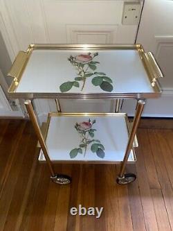 Vintage Retro Cocktail Drinks Trolley Tea Hostess Tray Rose Mid Century Gin #mcm