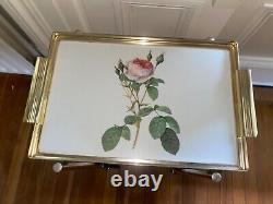 Vintage Retro Cocktail Drinks Trolley Tea Hostess Tray Rose Mid Century Gin #mcm