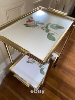 Vintage Retro Cocktail Drinks Trolley Tea Hostess Tray Rose Mid Century Gin #mcm