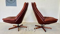 Vintage Retro Danish Madsen & Schubell Reclining Lounge Chairs