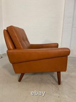 Vintage Retro Danish Mid-century Svend Skipper Cognac Leather Club Chair