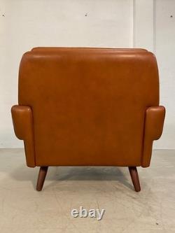 Vintage Retro Danish Mid-century Svend Skipper Cognac Leather Club Chair