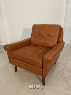 Vintage Retro Danish Mid-century Svend Skipper Cognac Leather Club Chair