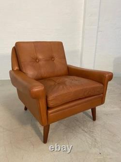 Vintage Retro Danish Mid-century Svend Skipper Cognac Leather Club Chair