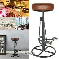 Vintage Retro Designer Kitchen Simulation Bicycle Pedal Leather Bar Stools