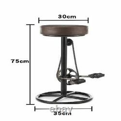 Vintage Retro Designer Kitchen Simulation Bicycle Pedal Leather Bar Stools