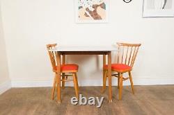 Vintage Retro Drop Leaf Kitchen Dining Table and 2 Chairs