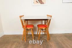 Vintage Retro Drop Leaf Kitchen Dining Table and 2 Chairs