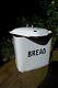 Vintage Retro Enamel Bread Bin White With Black Letters Kitchen Display