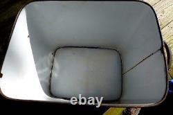 Vintage Retro Enamel Bread Bin White with Black Letters Kitchen Display