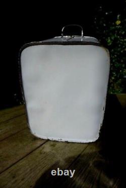 Vintage Retro Enamel Bread Bin White with Black Letters Kitchen Display