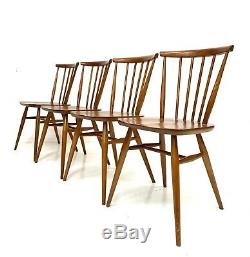 Vintage Retro Ercol Golden Dawn Stick Back Kitchen / Dining Chairs X 4