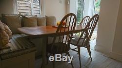 Vintage Retro Ercol Plank Extending Dining Table and Six Chairs