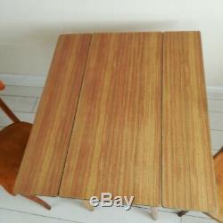 Vintage Retro Formica Drop Leaf Kitchen Dining Table 2 Bentwood Chairs original