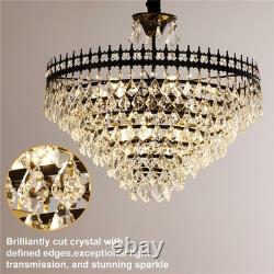 Vintage Retro Hanging Chandelier Ceiling Light Elegant Crystal Droplets Pendant