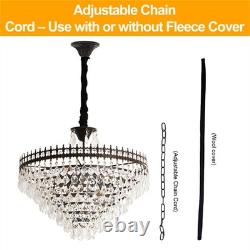 Vintage Retro Hanging Chandelier Ceiling Light Elegant Crystal Droplets Pendant