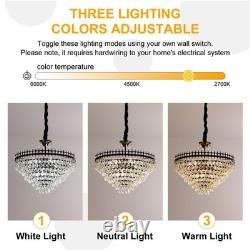 Vintage Retro Hanging Chandelier Ceiling Light Elegant Crystal Droplets Pendant