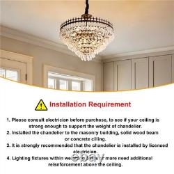 Vintage Retro Hanging Chandelier Ceiling Light Elegant Crystal Droplets Pendant