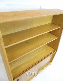 Vintage Retro Herbert E. Gibbs light Oak Bookcase display cabinet 1960s design