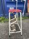 Vintage Retro Kitchen Step Stool/seat With 2 Foldaway Wooden Steps Red