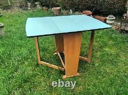 Vintage Retro Kitchen Table 1960s / 1970s Blue Formica Leaf Top Table
