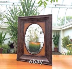 Vintage Retro Large Faux Alligator Crocodile Framed Wall Mirror
