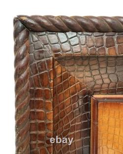 Vintage Retro Large Faux Alligator Crocodile Framed Wall Mirror
