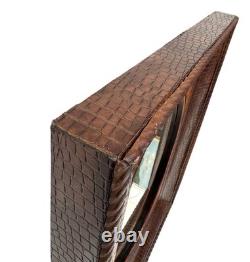 Vintage Retro Large Faux Alligator Crocodile Framed Wall Mirror