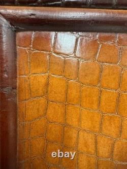 Vintage Retro Large Faux Alligator Crocodile Framed Wall Mirror