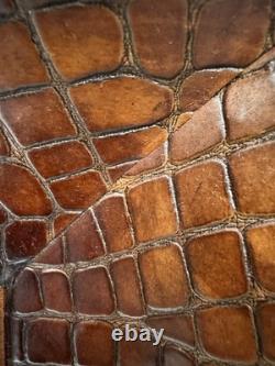 Vintage Retro Large Faux Alligator Crocodile Framed Wall Mirror