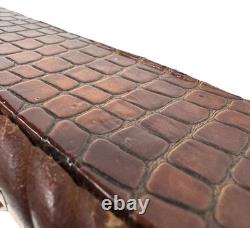 Vintage Retro Large Faux Alligator Crocodile Framed Wall Mirror